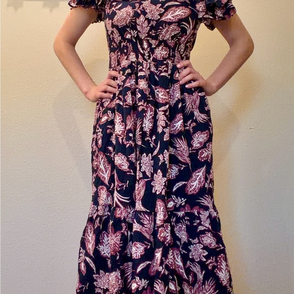 Maurices Navy and Pink Floral Midi Dress - Picture 4 of 10